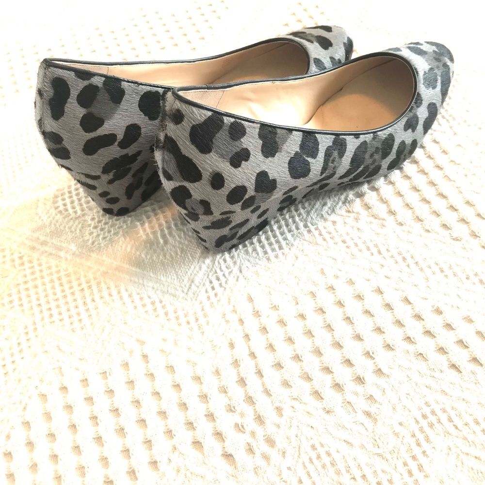 Cole Haan wedge heel women's shoes size 9.5B Authentic cow hide/fur animal print